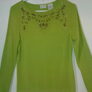 Stretch White Stag Long Sleeve Top Size: S (4-6)